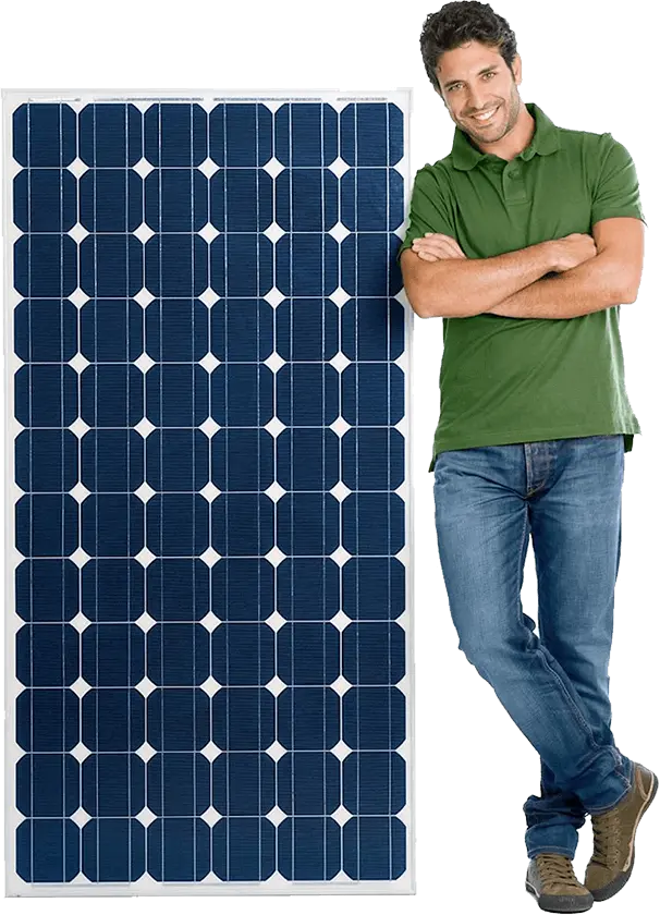 Man with Solar Panel
