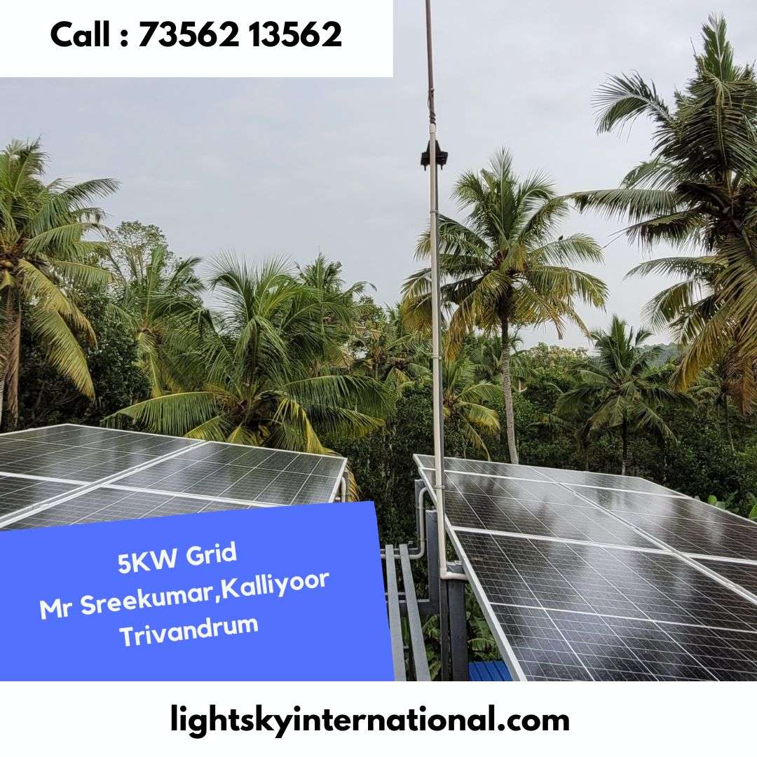 5KW OnGrid Solar Panel,Mr Sreekumar, Kalliyoor Trivandrum Lightsky
